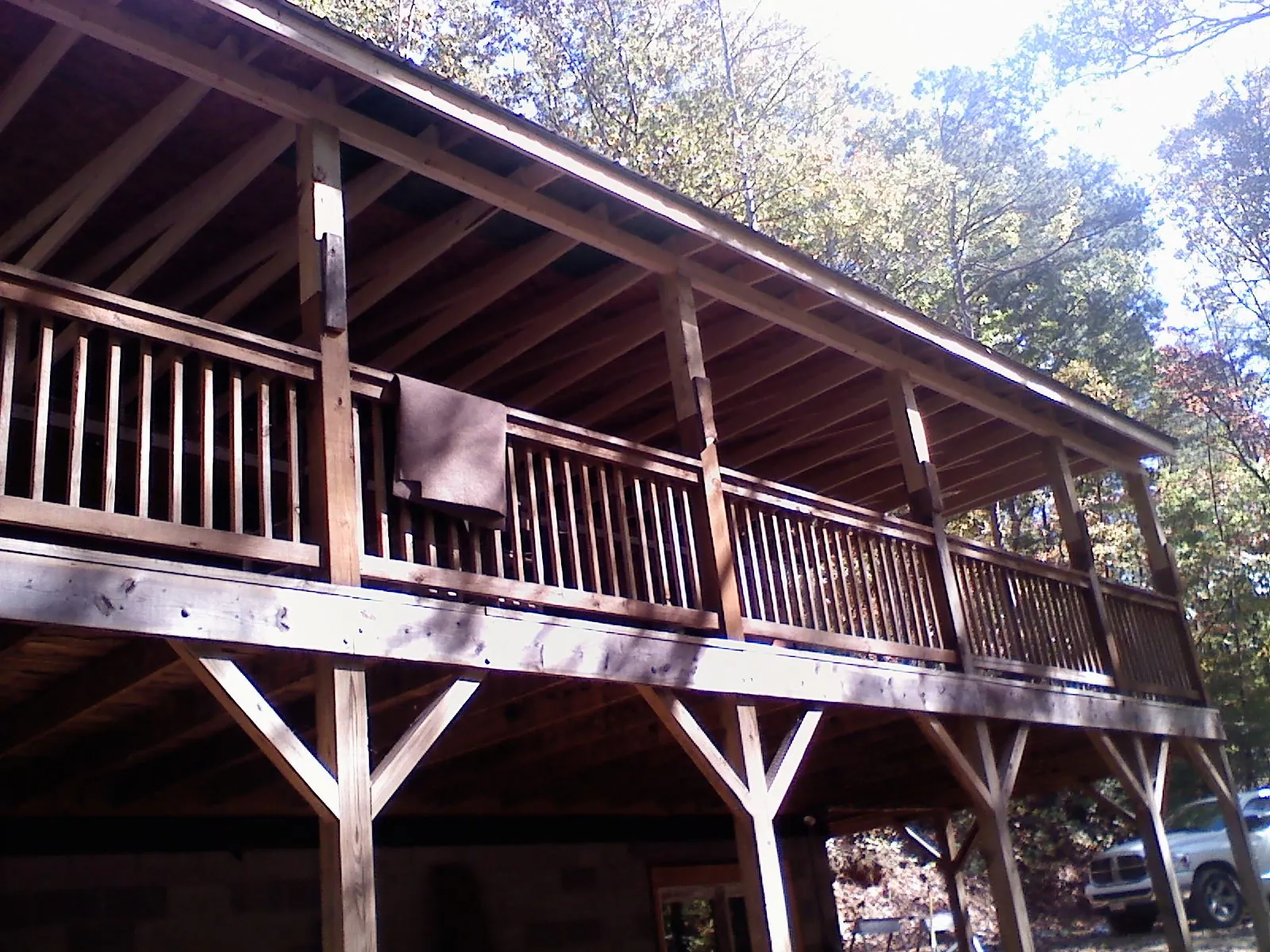 Timber framing under a new elevated porch and deck — Roof Leak Repair in Stevensburg by Roofing Brothers